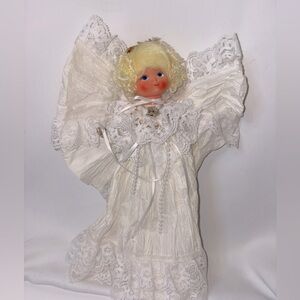 1970s vintage angel tree-topper handmade paper angel